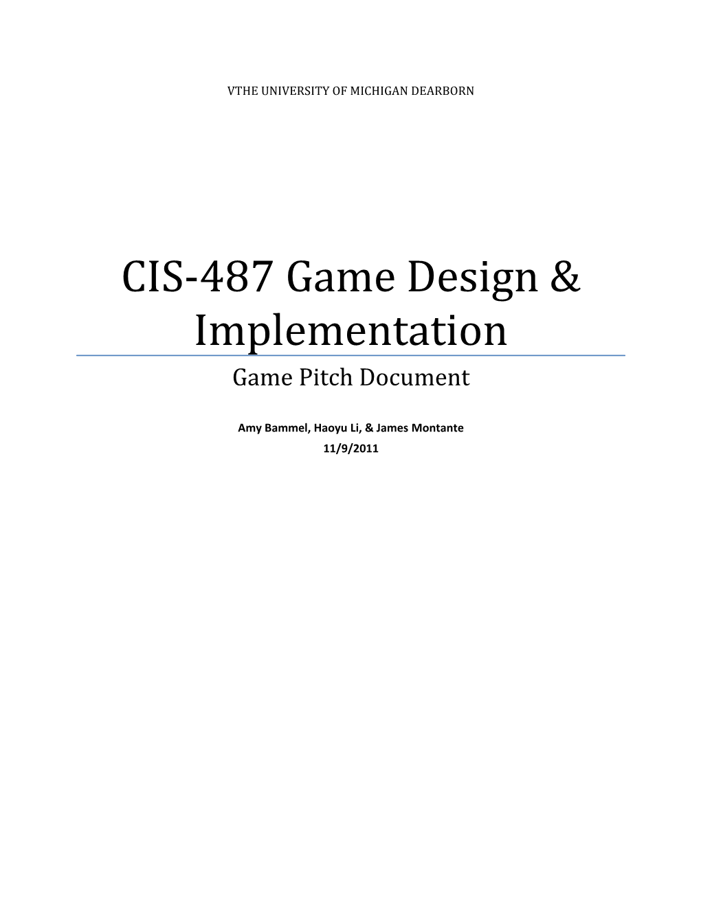 CIS-487 Game Design & Implementation