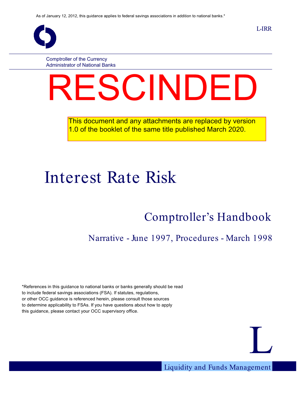 Interest Rate Risk