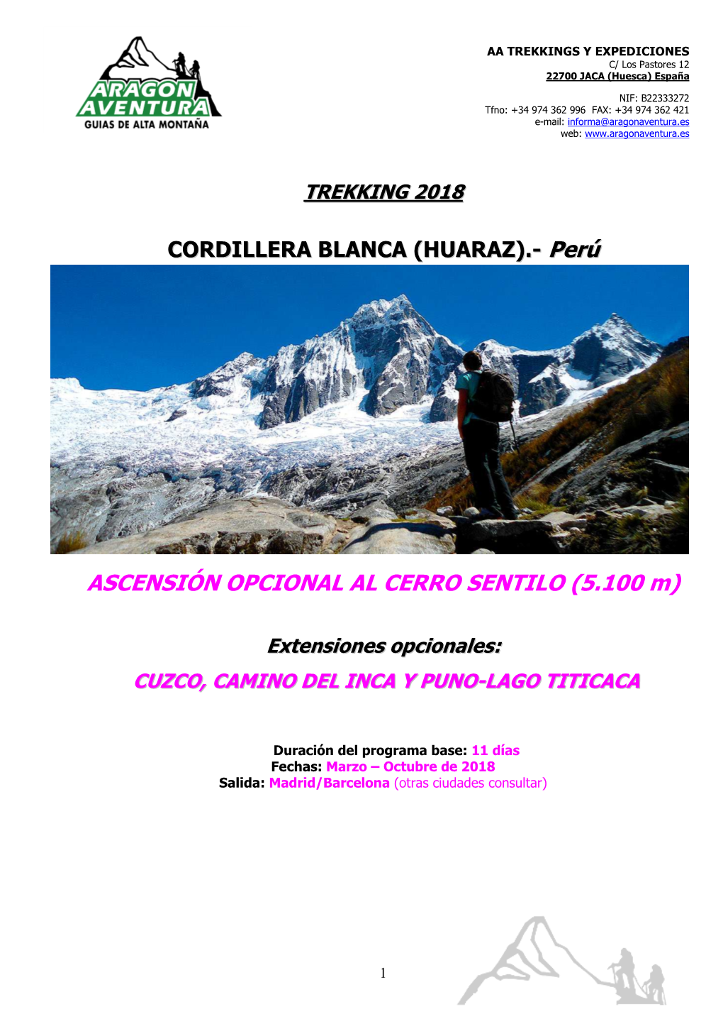 F. T.Trekking Cordillera Blanca Peru 2018