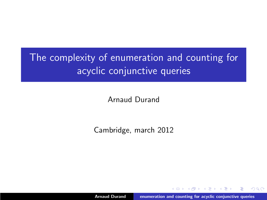 The Complexity of Enumeration and Counting for Acyclic Conjunctive Queries