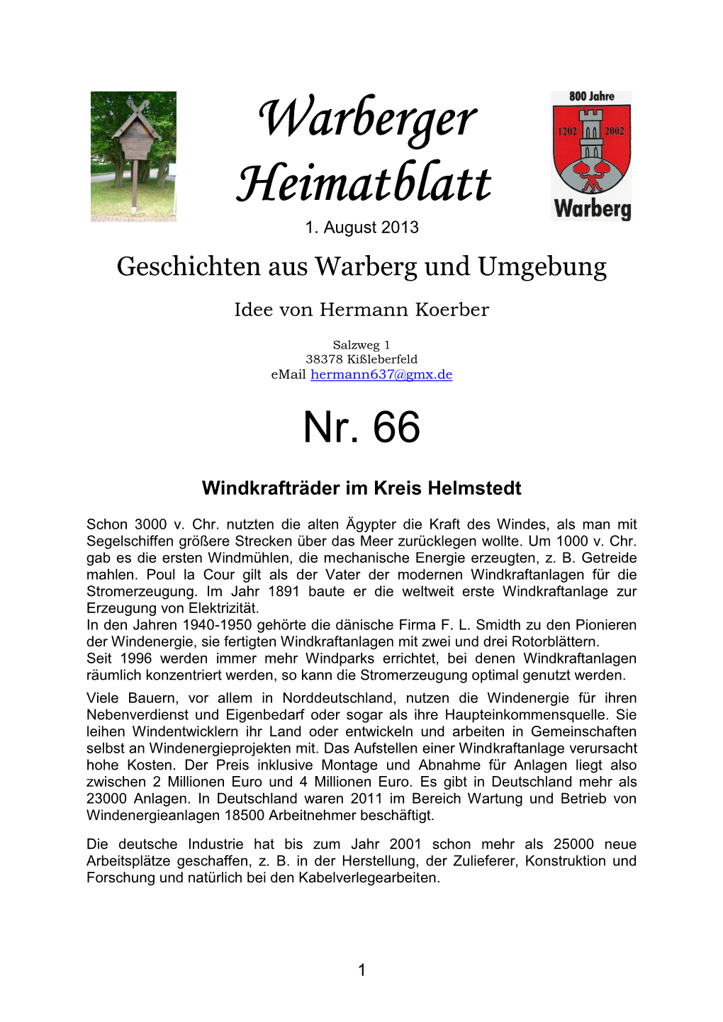 Warberger Heimatblatt