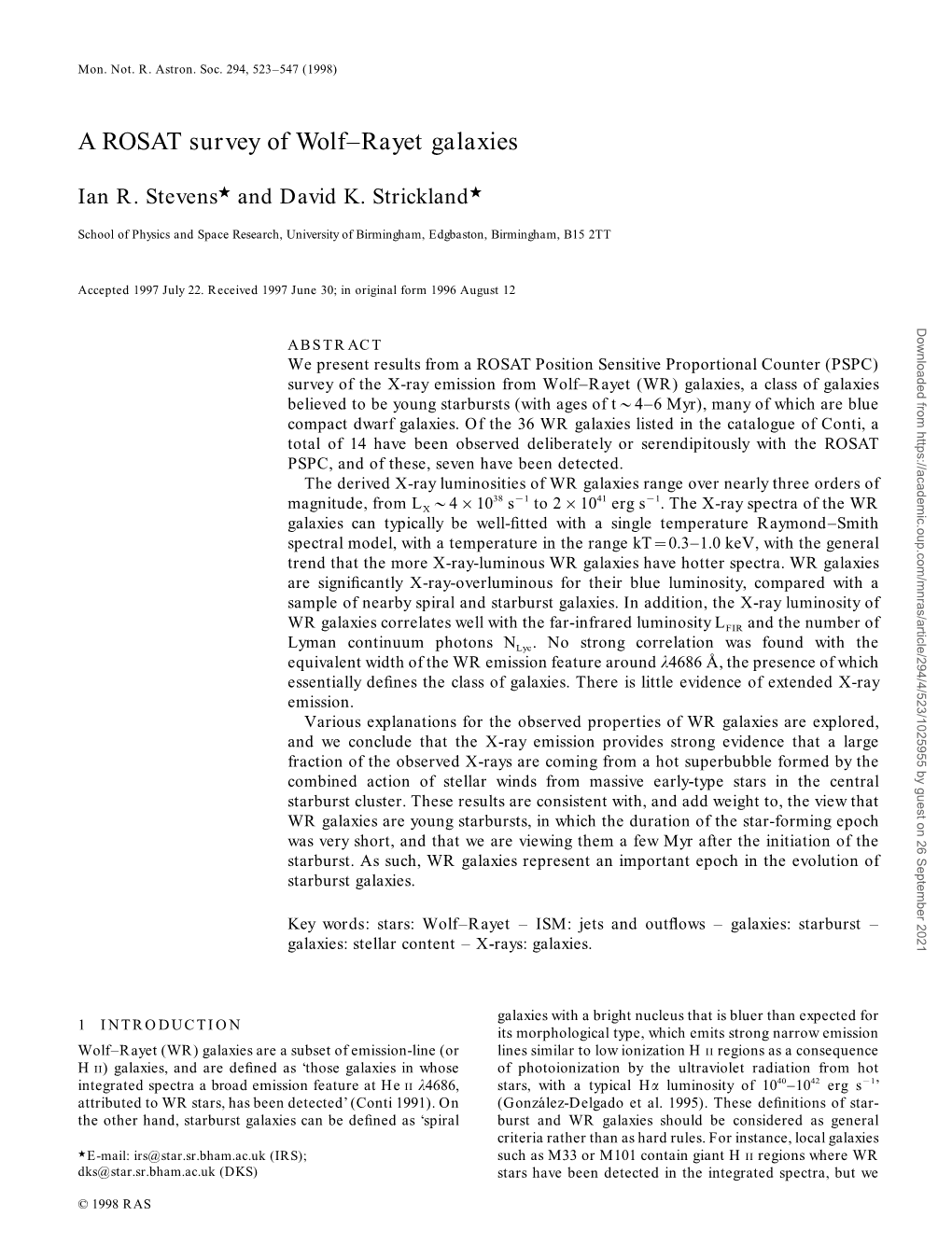 A ROSAT Survey of Wolf–Rayet Galaxies