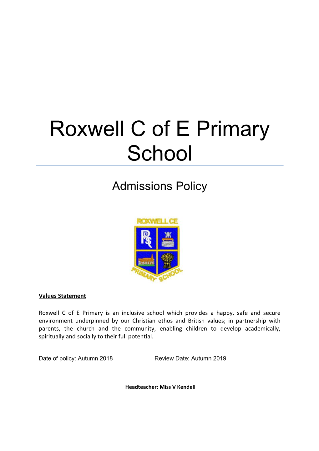 Roxwell C of E Primary School