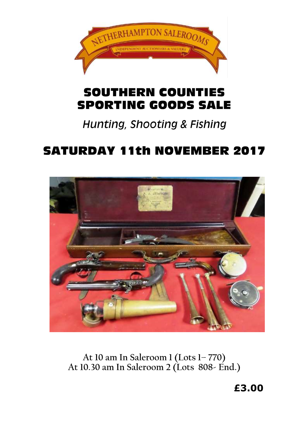 SOUTHERN COUNTIES SPORTING GOODS SALE SATURDAY 11Th