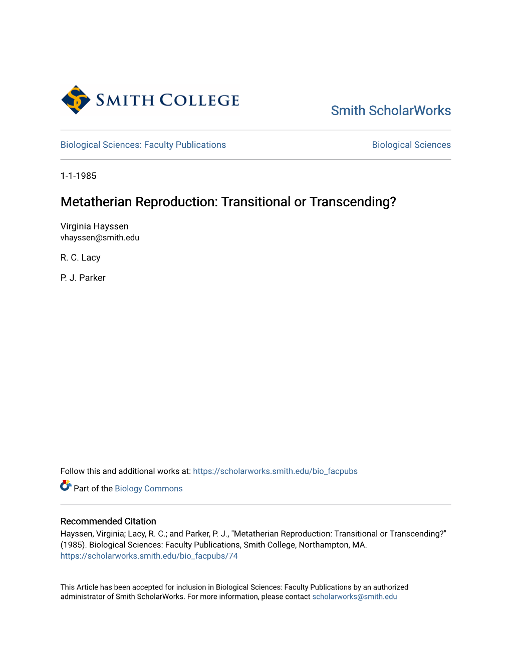 Metatherian Reproduction: Transitional Or Transcending?
