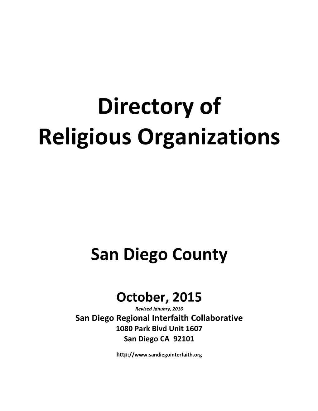 Directory of Religious Organizations