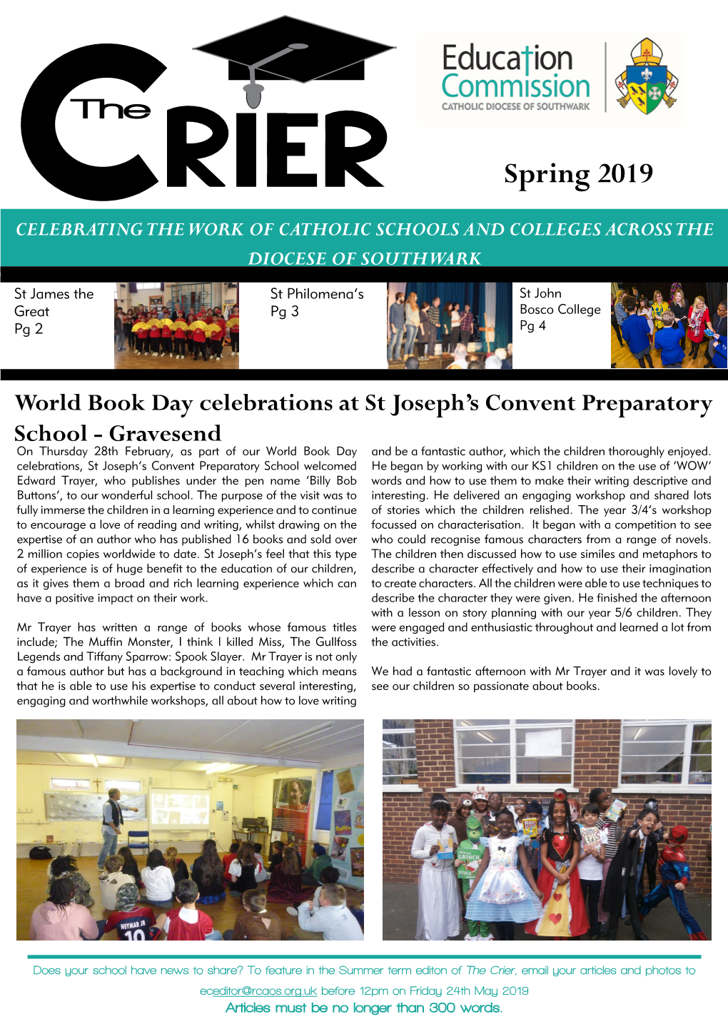 The Crier Spring 2019 Page 2 Petts Wood School Welcomes Chinese Pupils in January, We Hosted Fifteen Students and Their Teachers for a Week from Tianjin, China