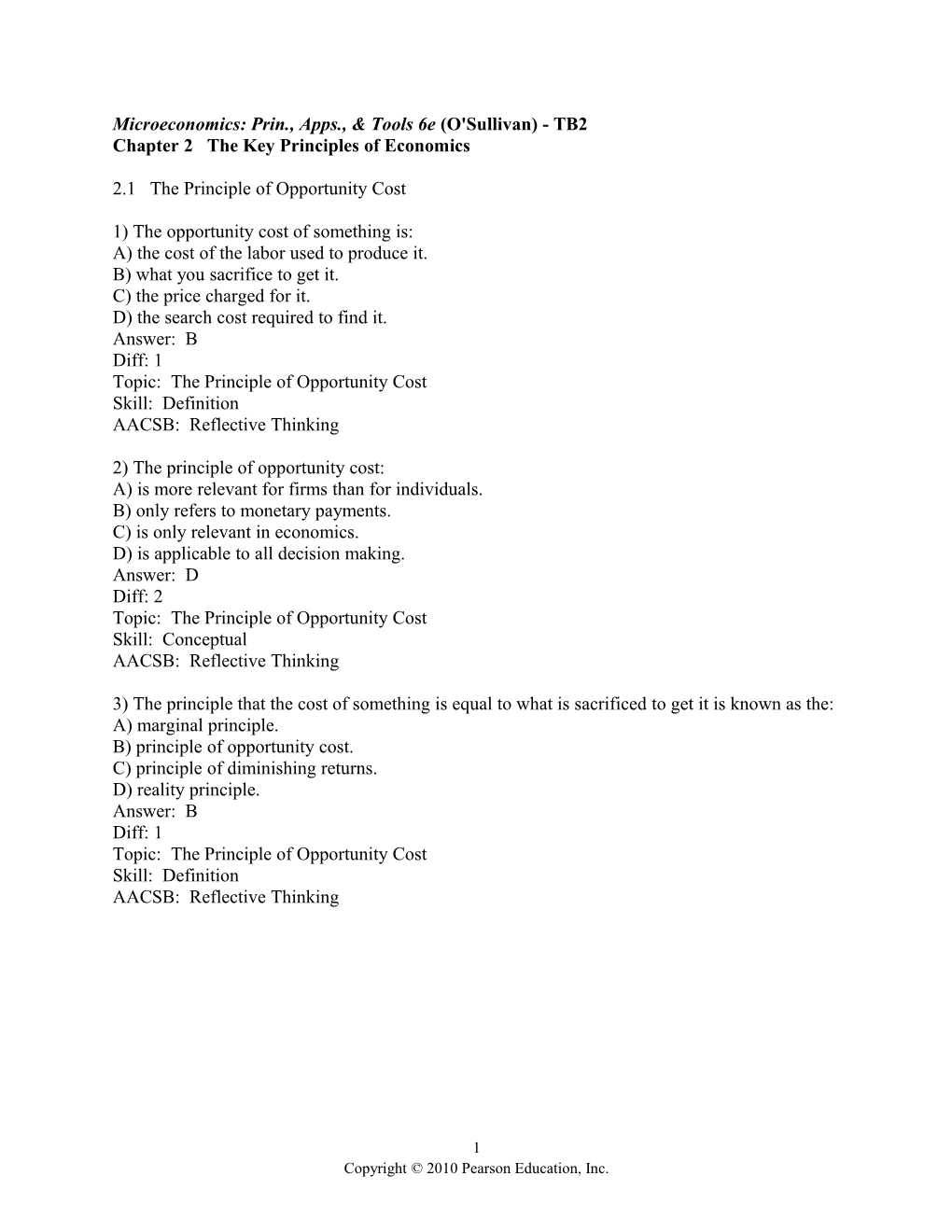 Microeconomics: Prin., Apps., & Tools 6E (O'sullivan) - TB2