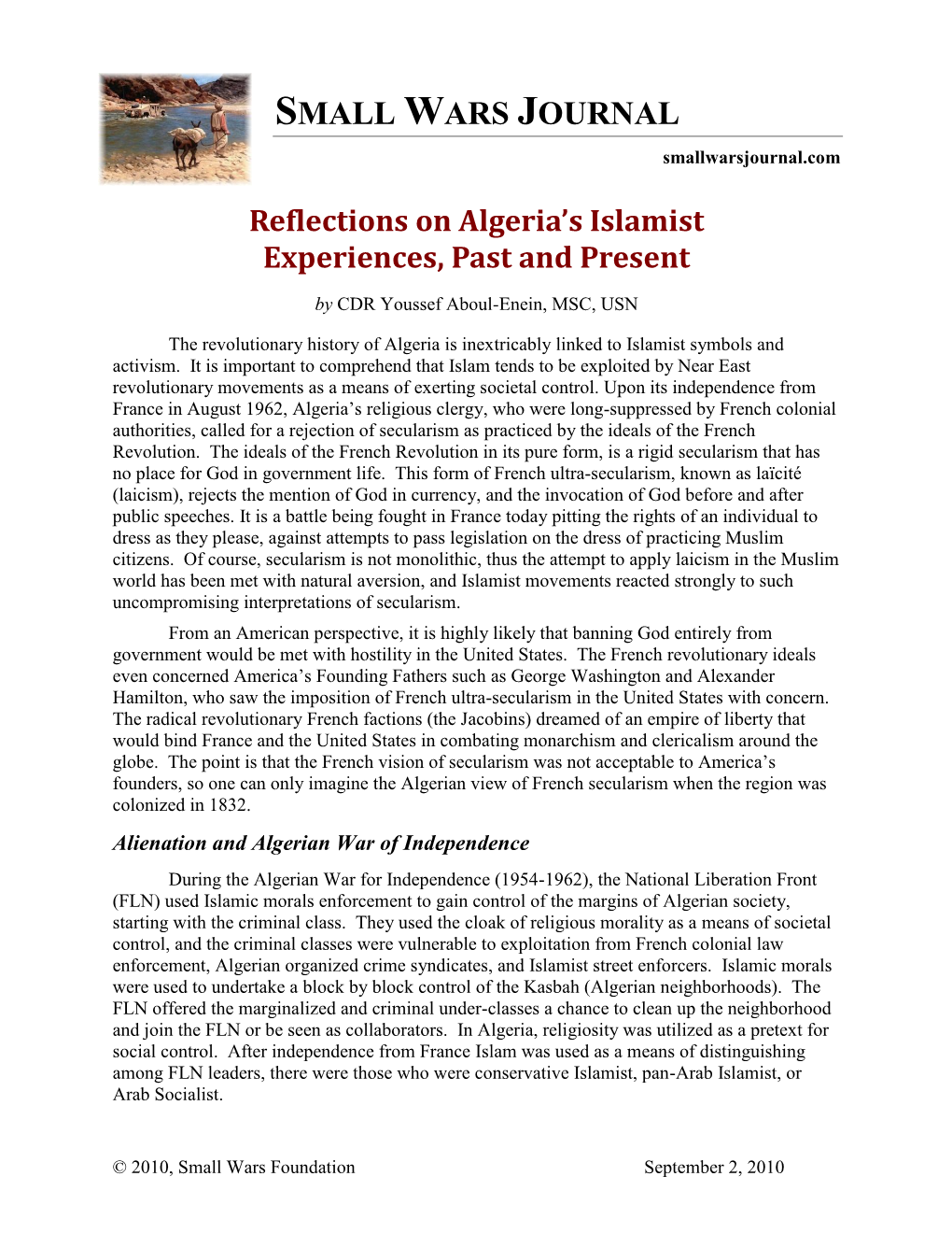 Reflections on Algeria's Islamist Experiences