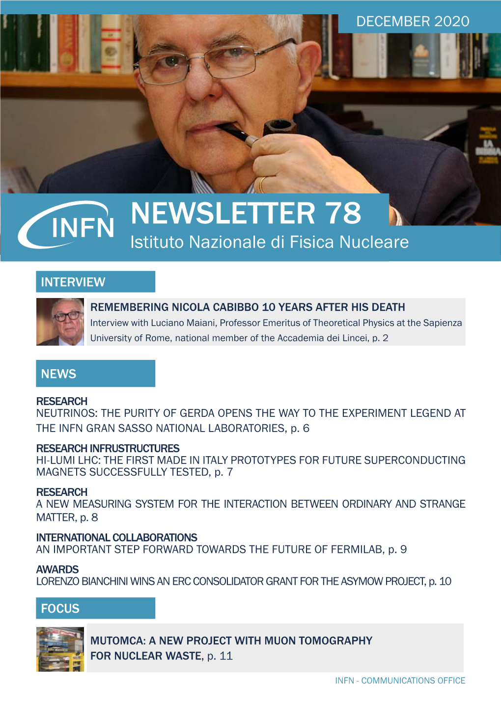 NEWSLETTER 78 Istituto Nazionale Di Fisica Nucleare