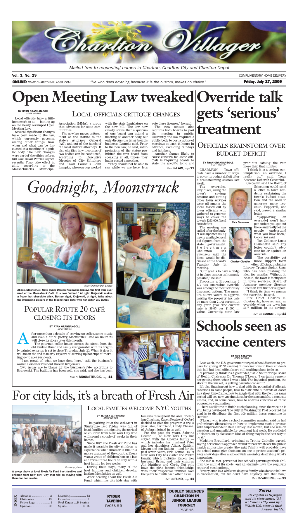 Southbridge Board Turn to MOONSTRUCK, Page 11 of Health Chairman Dr