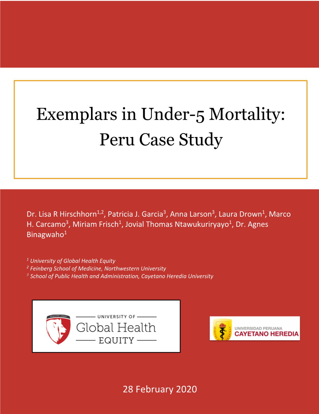 Exemplars in Under-5 Mortality: Peru Case Study