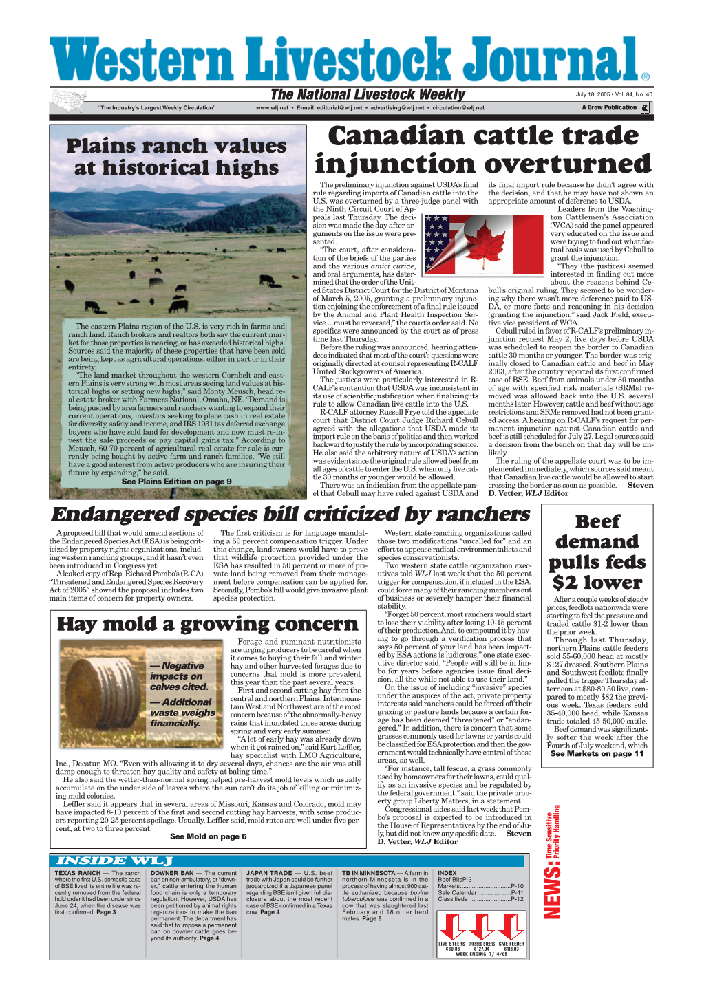 Canadian Cattle Trade Injunction Overturned