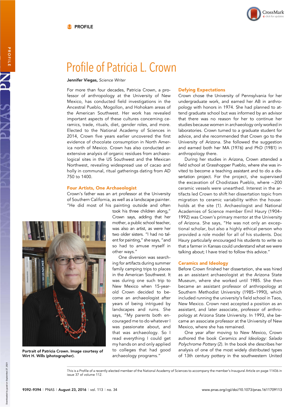 Profile of Patricia L. Crown