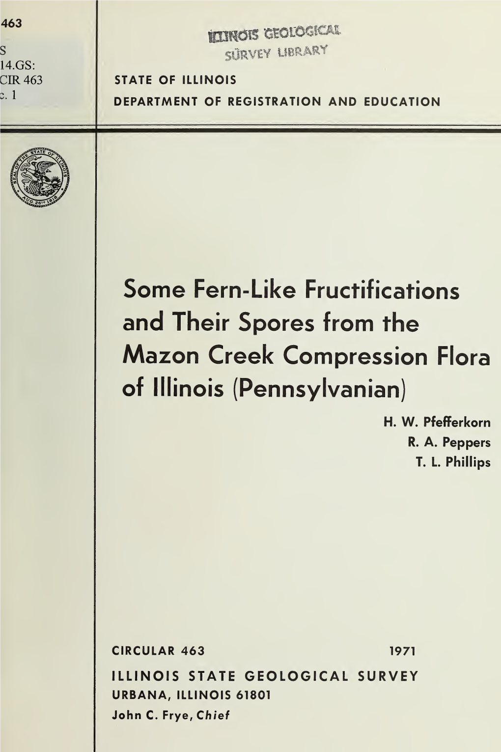 Some Fern-Like Fructifications and Their Spores from the Aaazon Creek Compression Flora