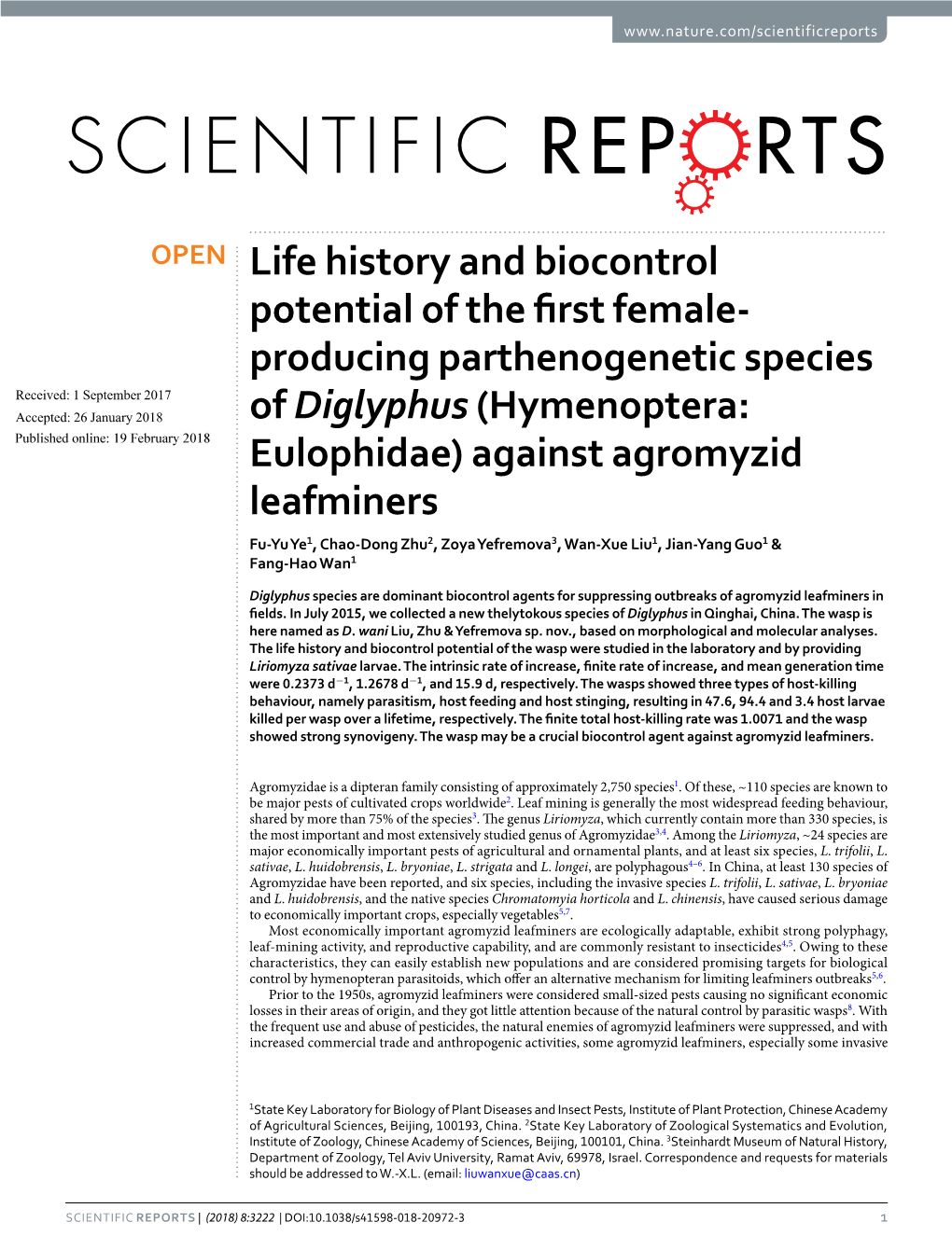 Life History and Biocontrol Potential of the First Female-Producing