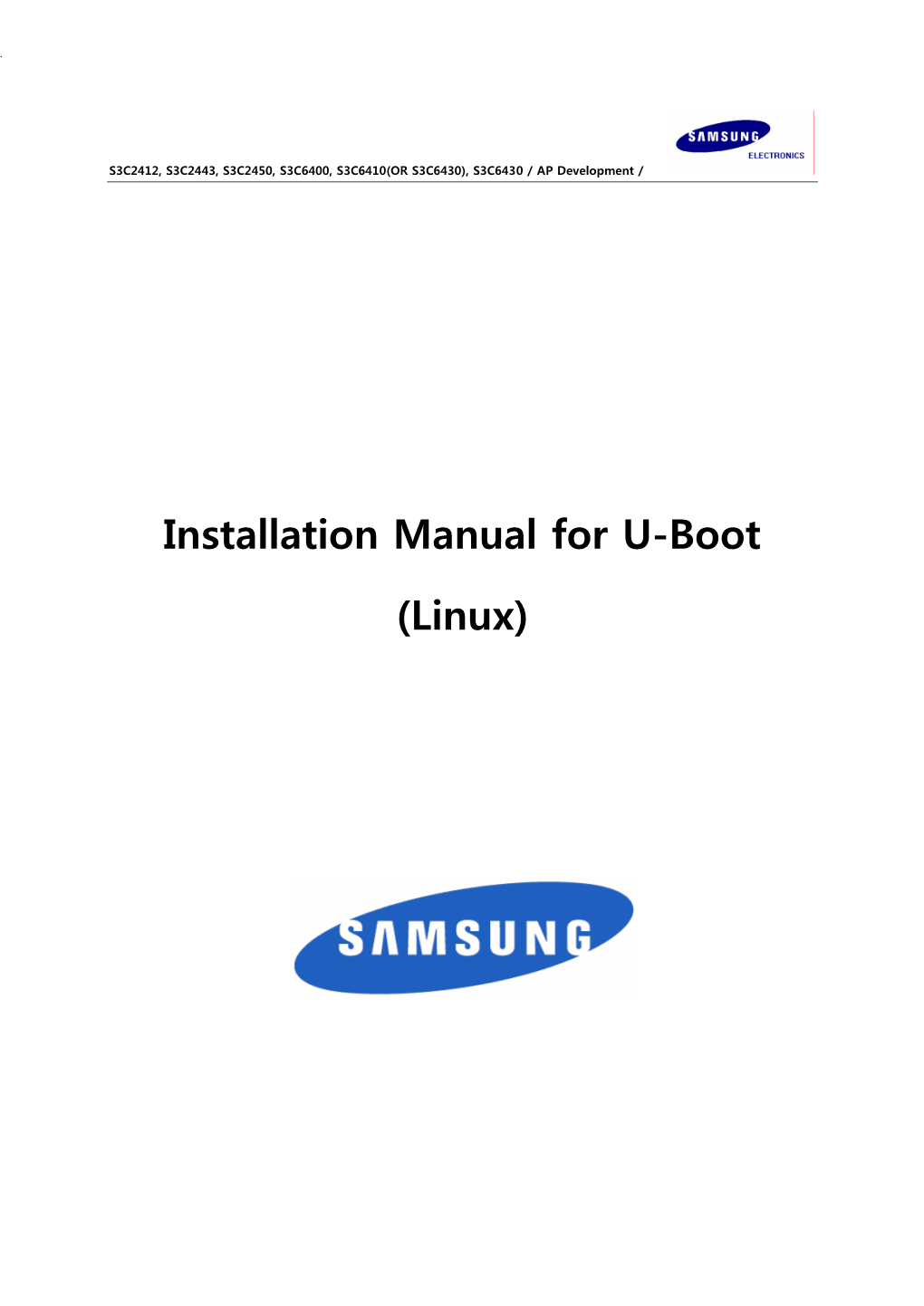 Installation Manual for U-Boot (Linux)