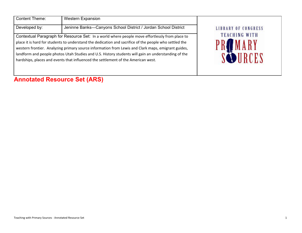 Annotated Resource Set (ARS)