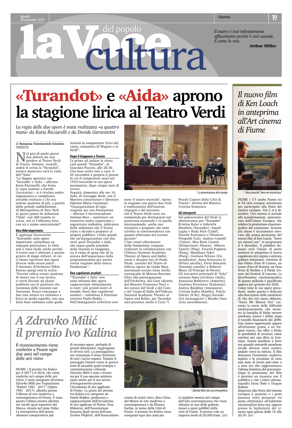 «Turandot» E «Aida» Aprono La Stagione Lirica Al Teatro Verdi