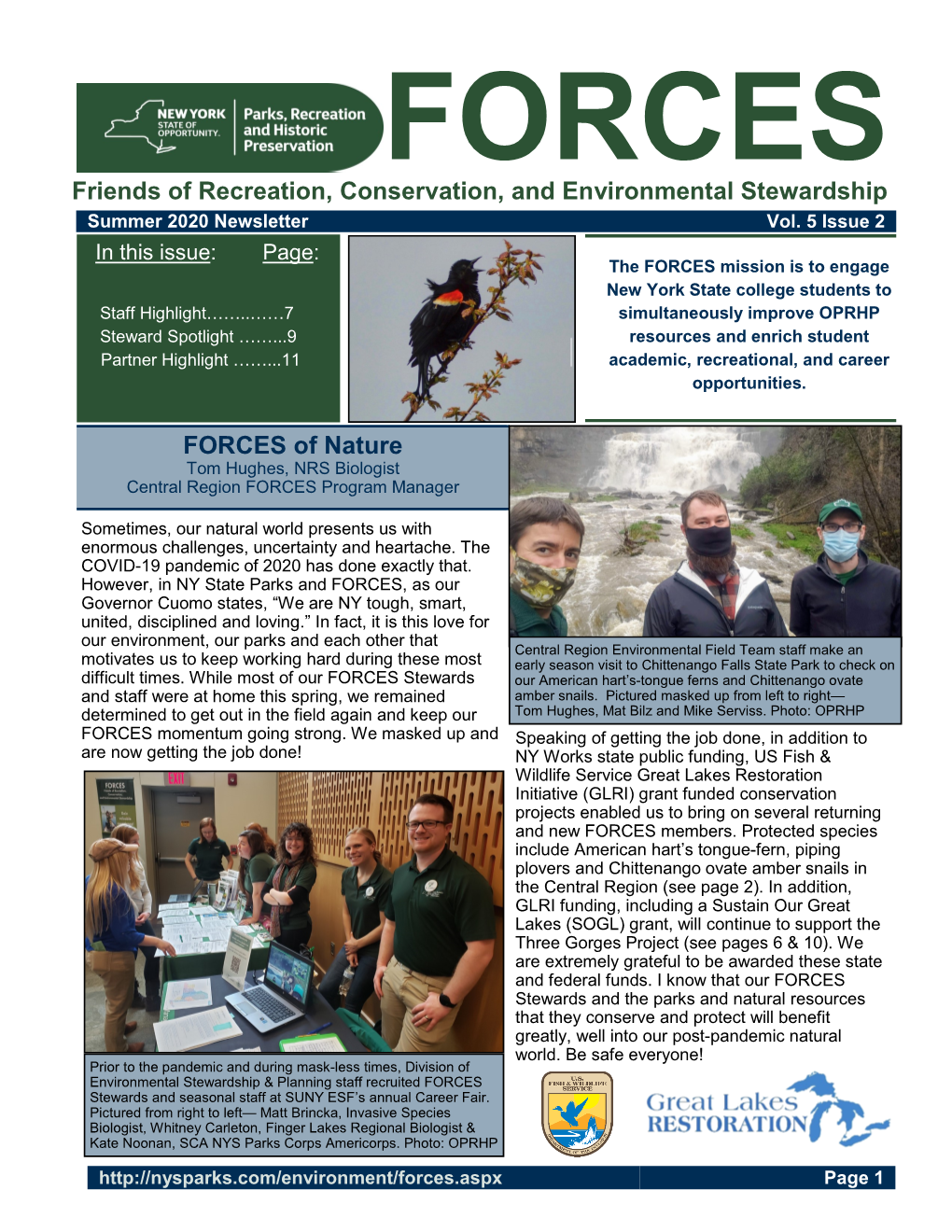 FORCES Friends of Recreation, Conservation, and Environmental Stewardship Summer 2020 Newsletter Vol