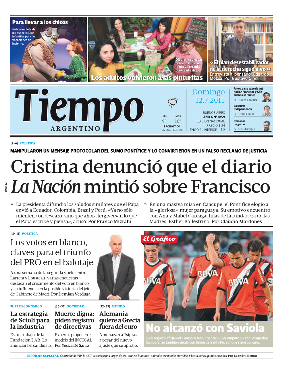 Cristina Denunció Que El Diario La Naciónmintió Sobre Francisco
