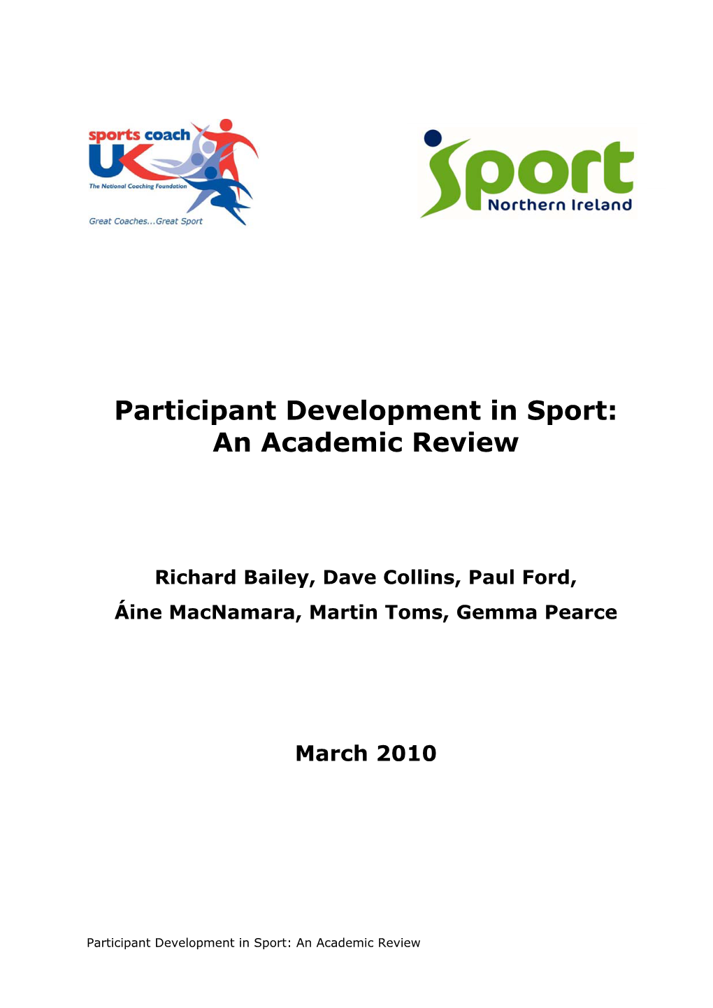 Participant Development in Sport: an Academic Review