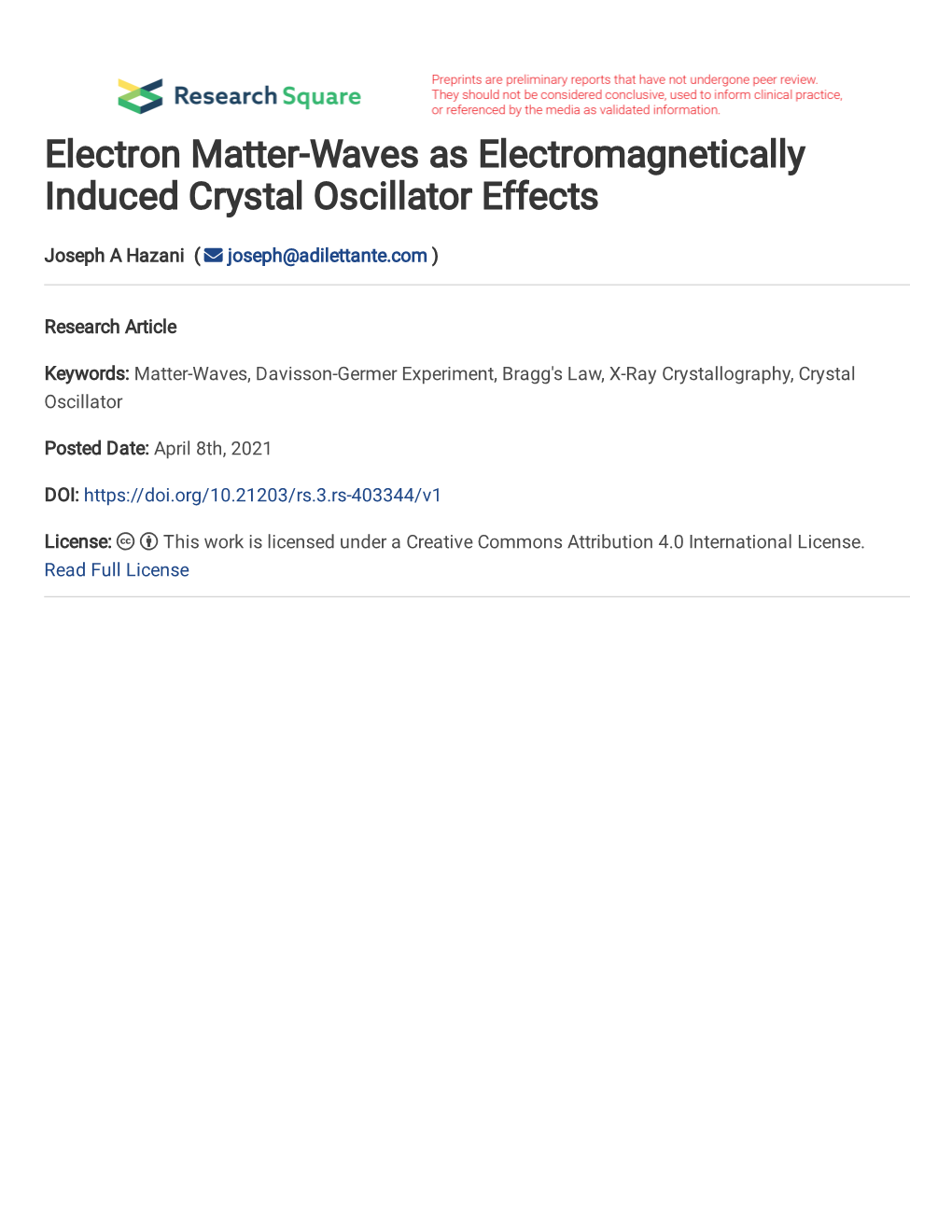 Electron Matter-Waves As Electromagnetically Induced Crystal Oscillator Effects