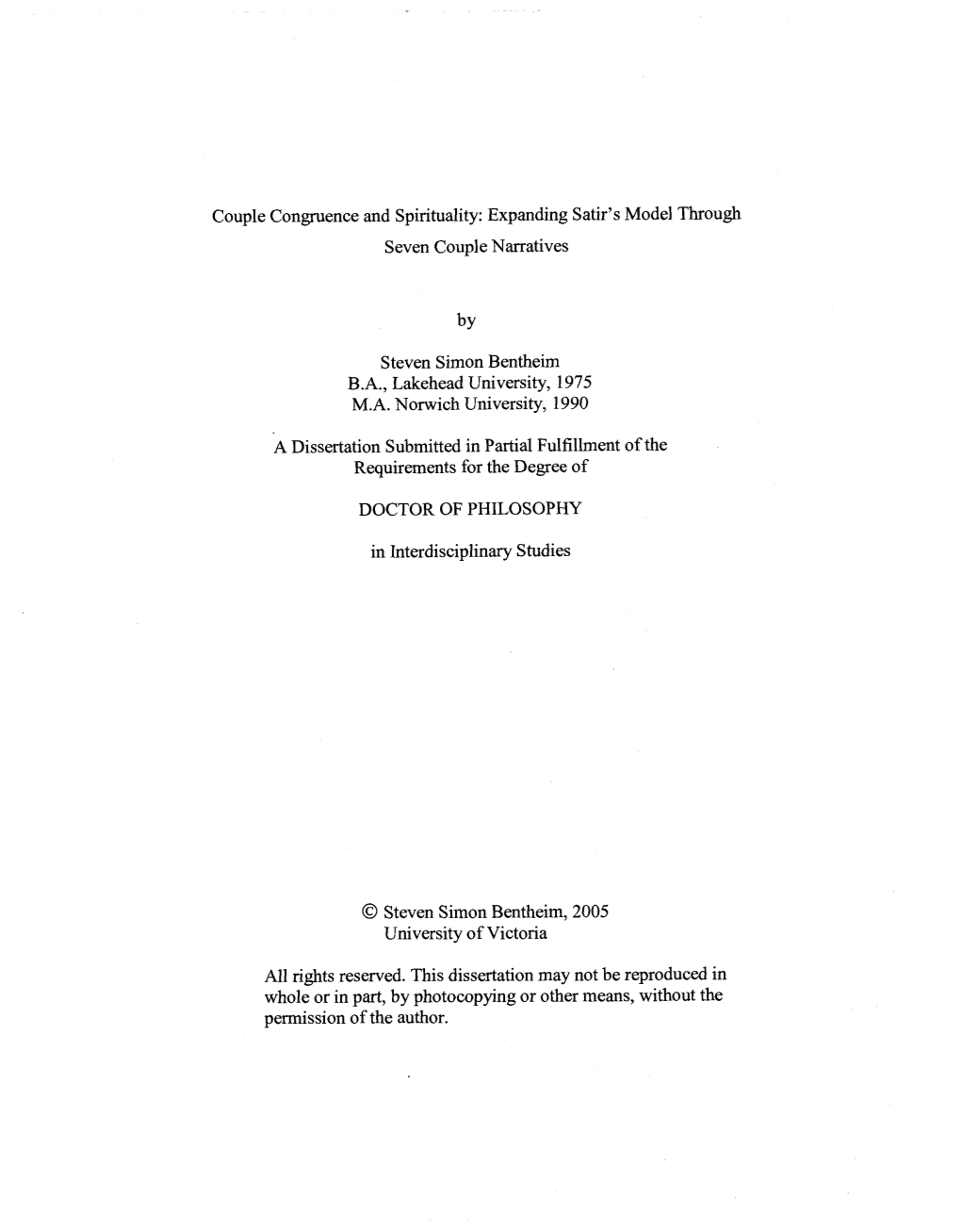 Couple Congruence and Spirituality: Expanding Satir's Model Through Seven Couple Narratives