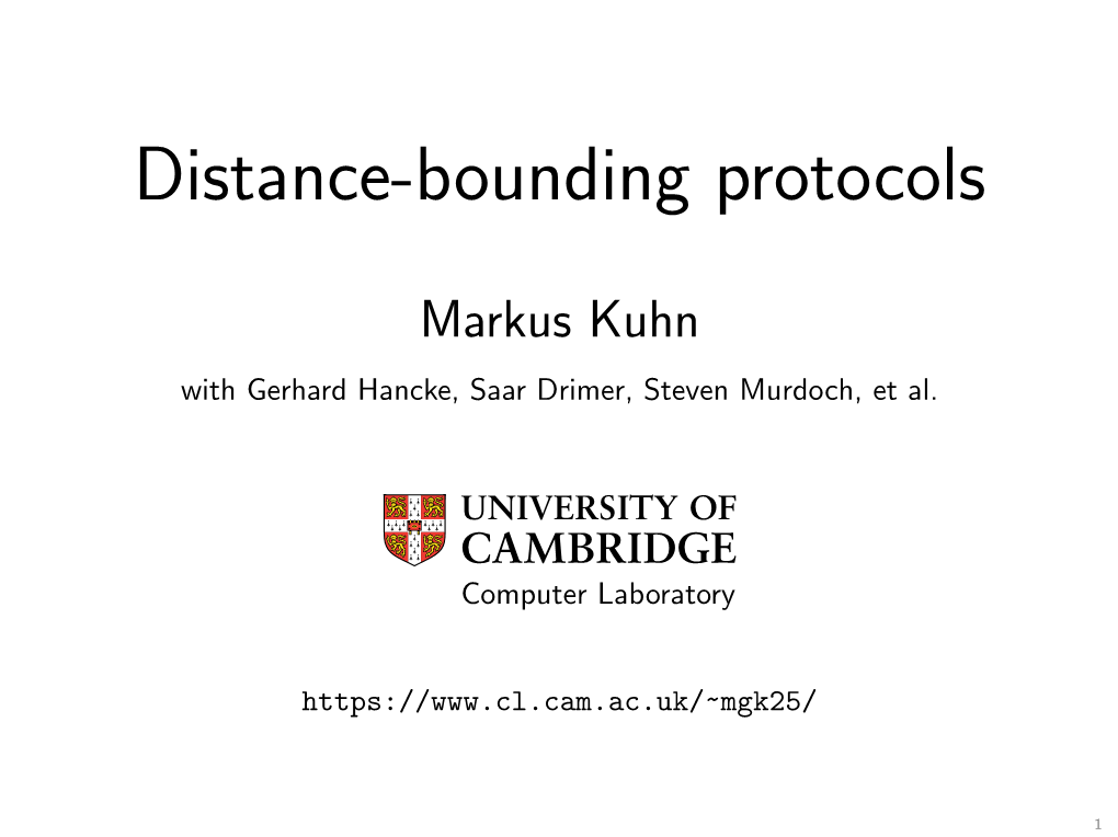 Distance-Bounding Protocols