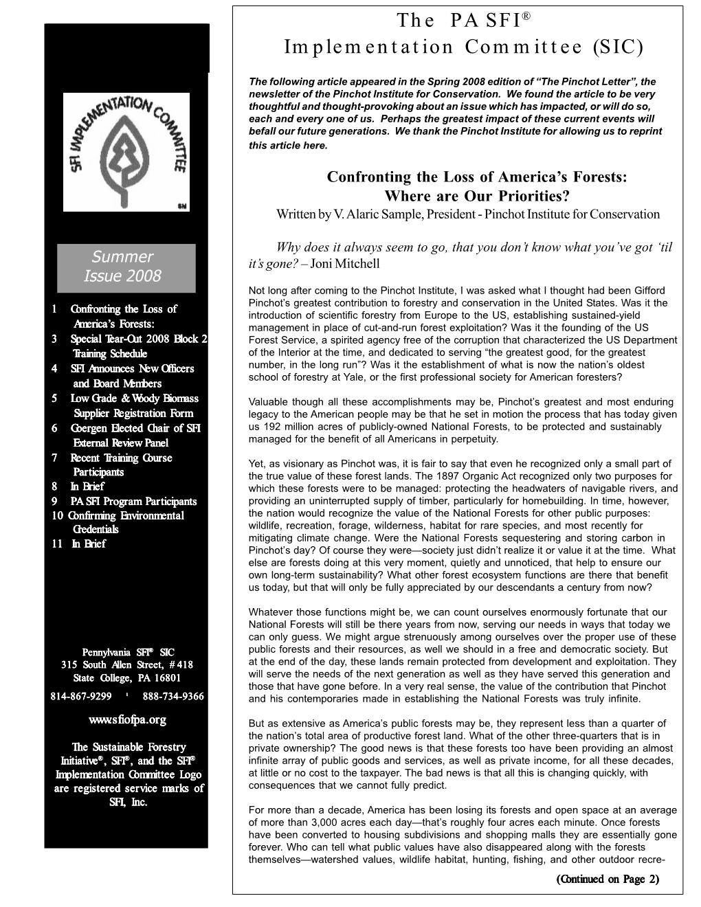 Summer Newsletter 2001