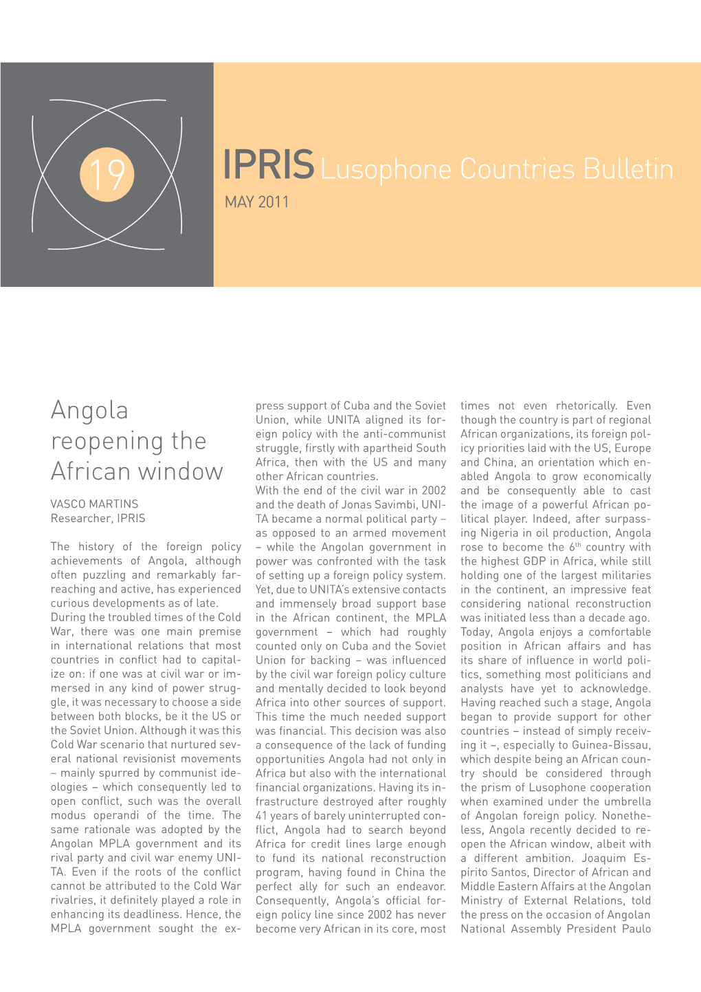 IPRIS Lusophone Countries Bulletin 19