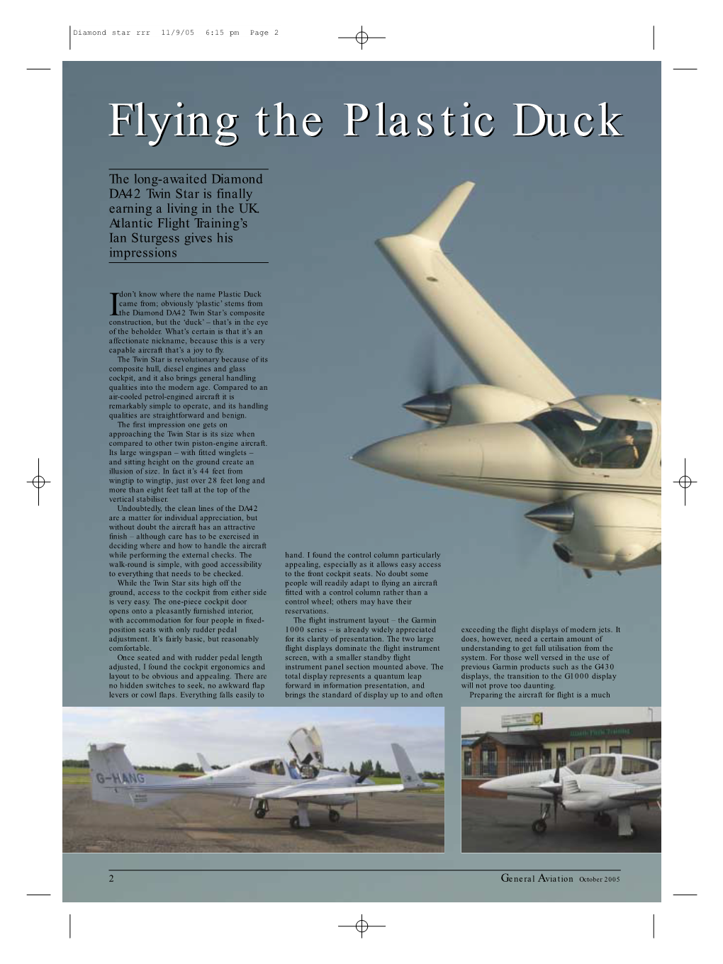 Flying the Plastic Duck (DA42 Twin Star)