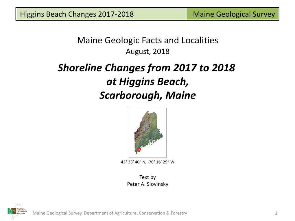 Maine Geological Survey Higgins Beach Changes 2017-2018