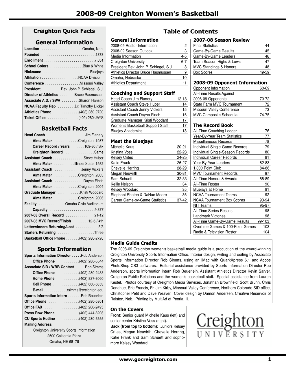 2008-09 Creighton Women's Basketball