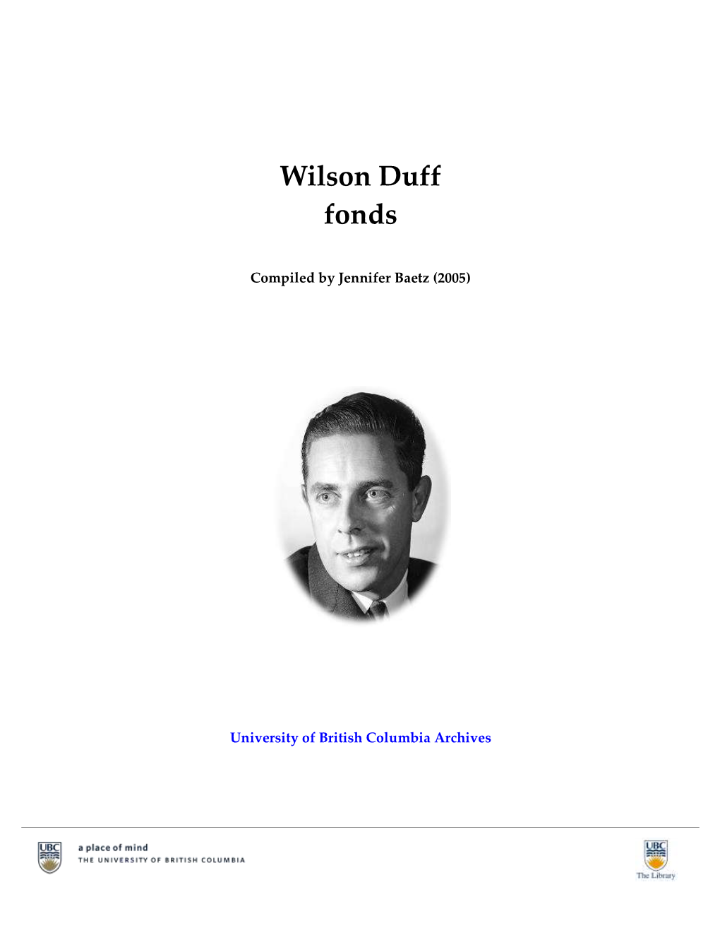 Wilson Duff Fonds