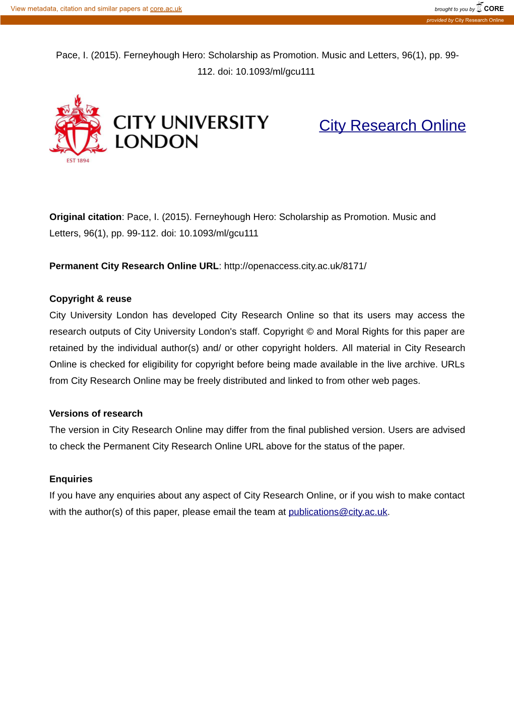 City Research Online