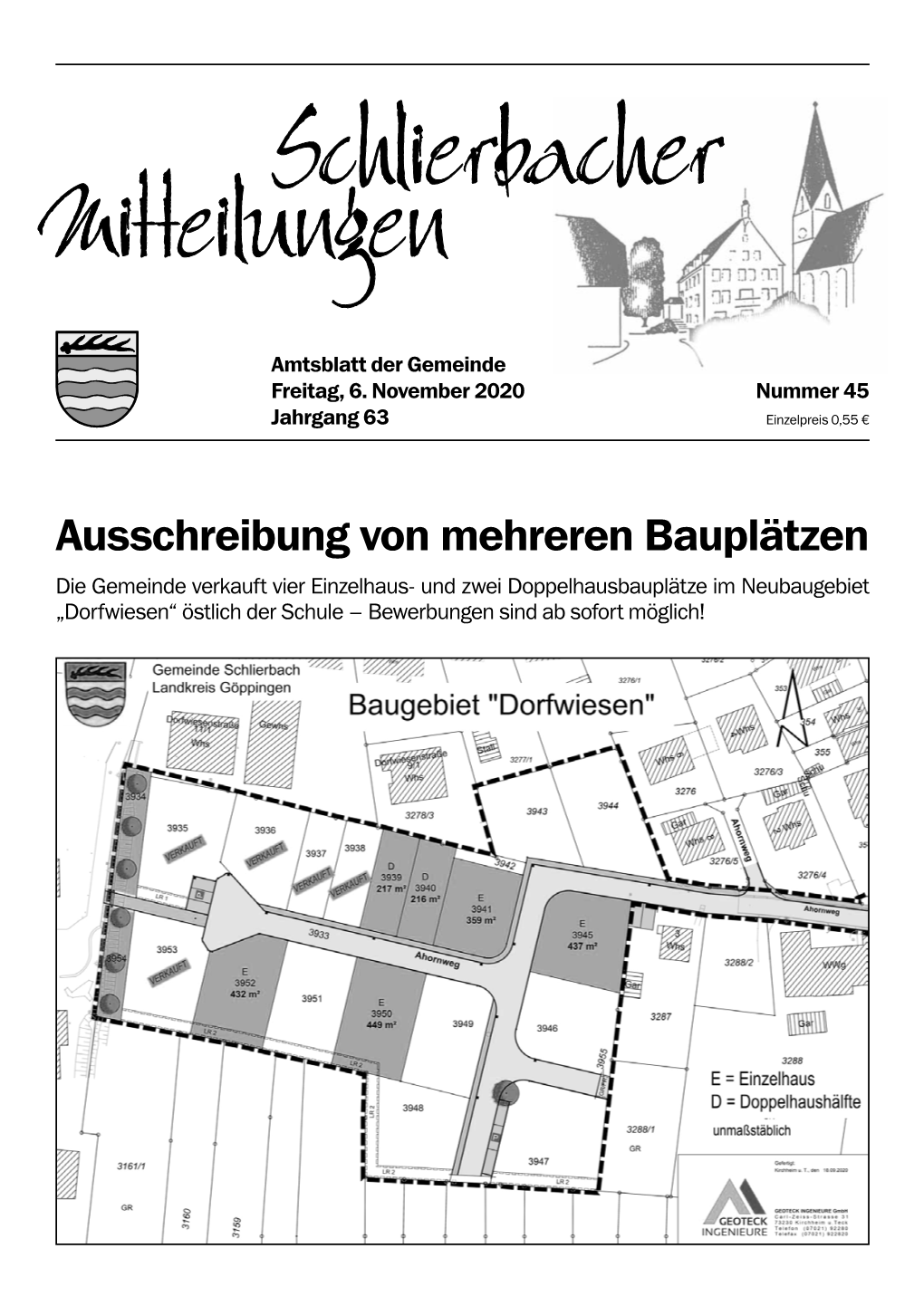 Ausschreibung Von Mehreren Bauplätzen