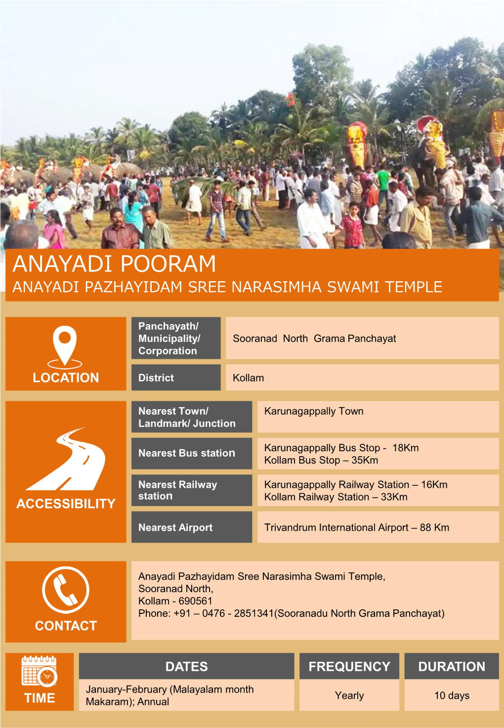 Anayadi Pooram Anayadi Pazhayidam Sree Narasimha Swami Temple