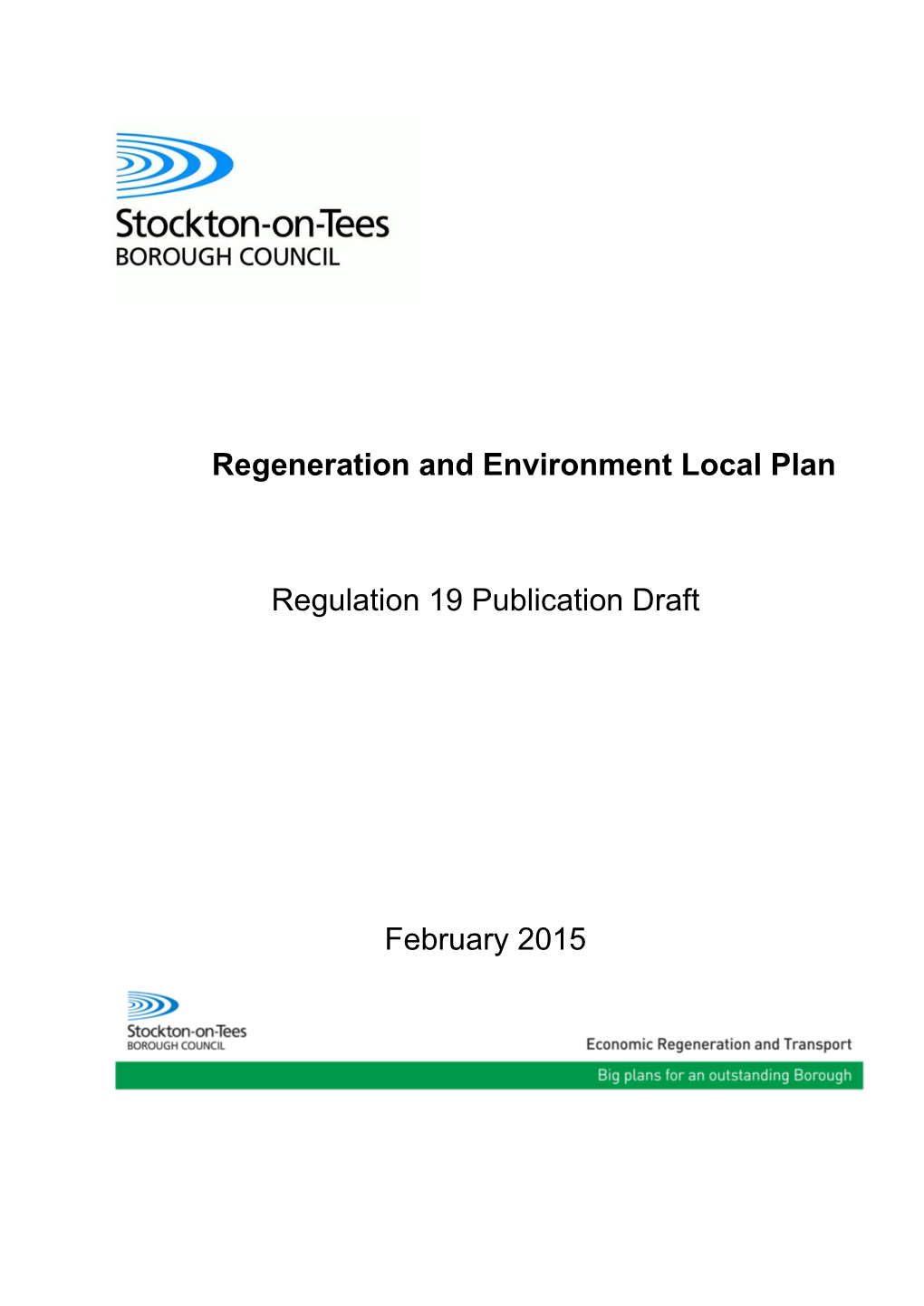 Regeneration and Environment Local Plan