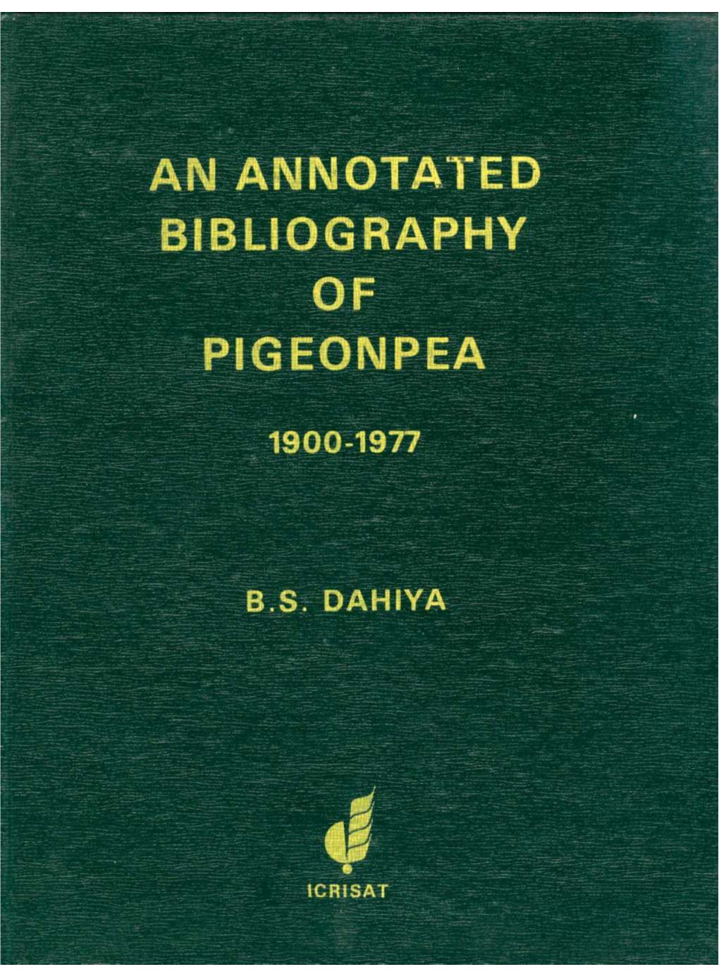 An Annotated Bibliography of Pigeonpea