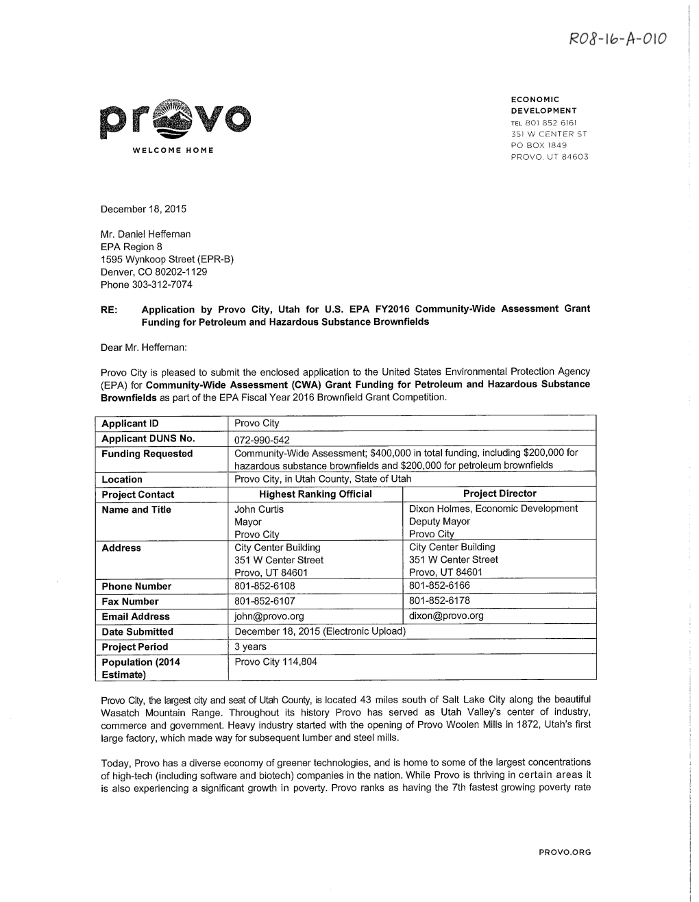 Threshold Criteria for Brownfields Assessment Grants