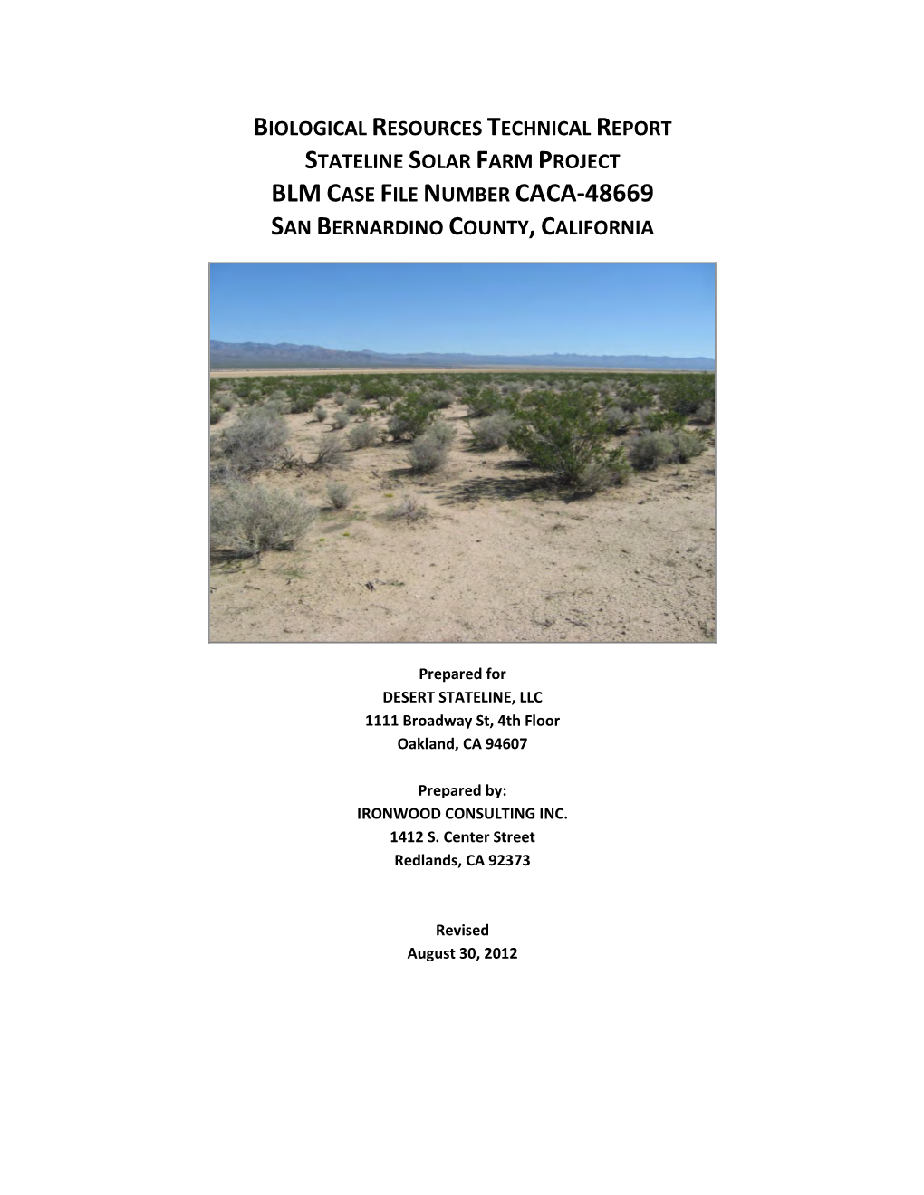 Recommendations for Desert Tortoise and Coachella Valley Milk-Vetch