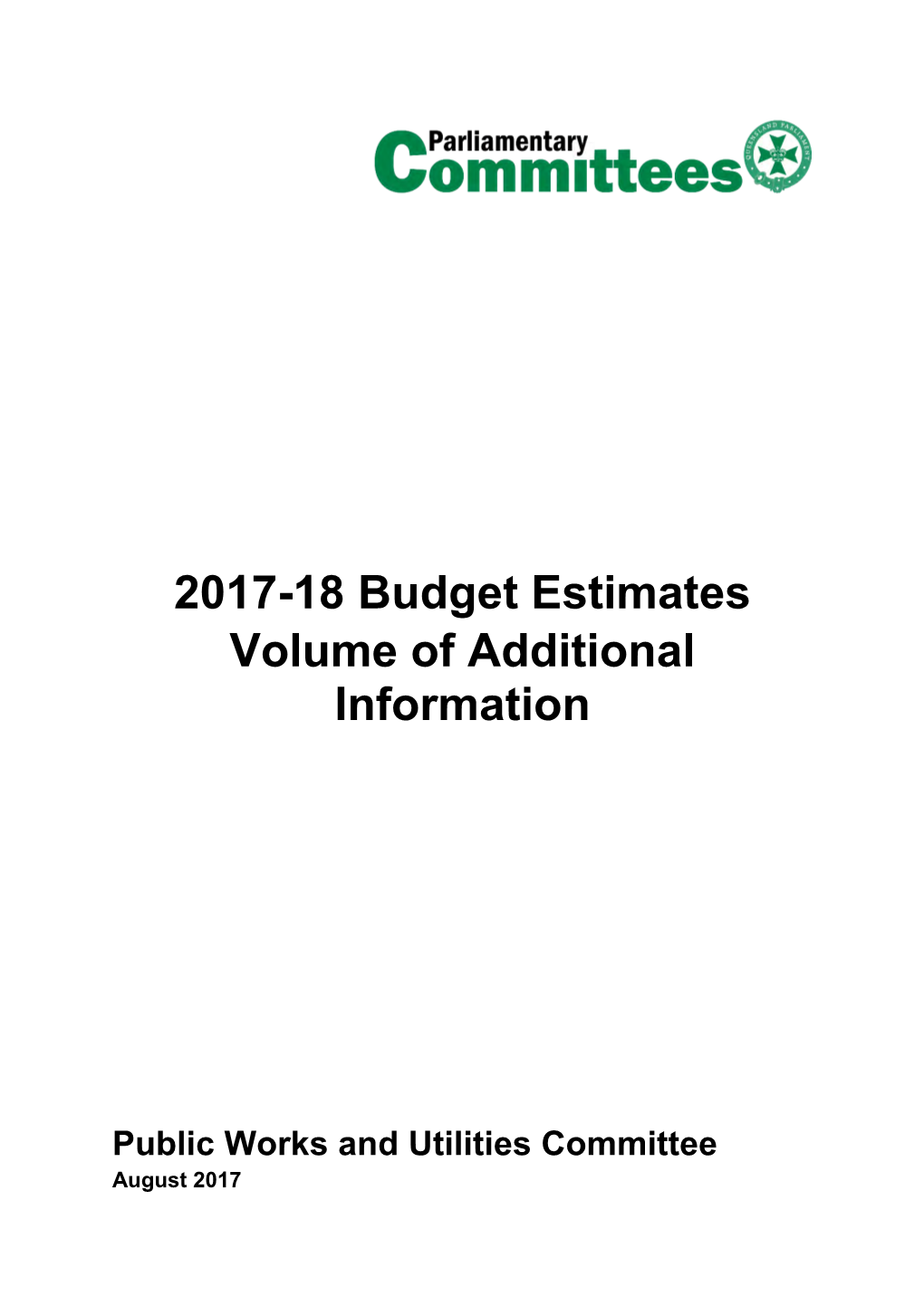 2017-18 Budget Estimates Volume of Additional Information