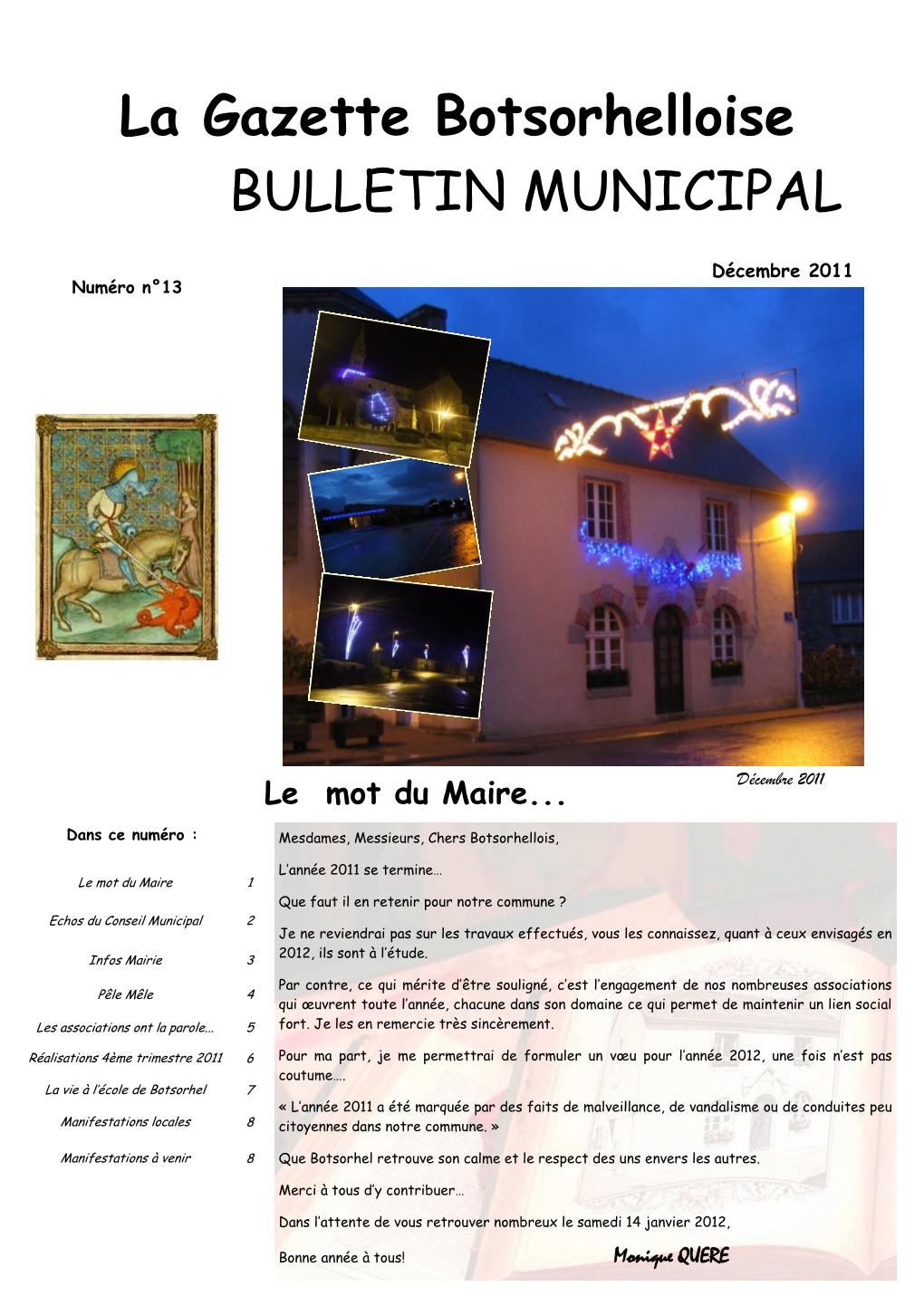 La Gazette Botsorhelloise BULLETIN MUNICIPAL