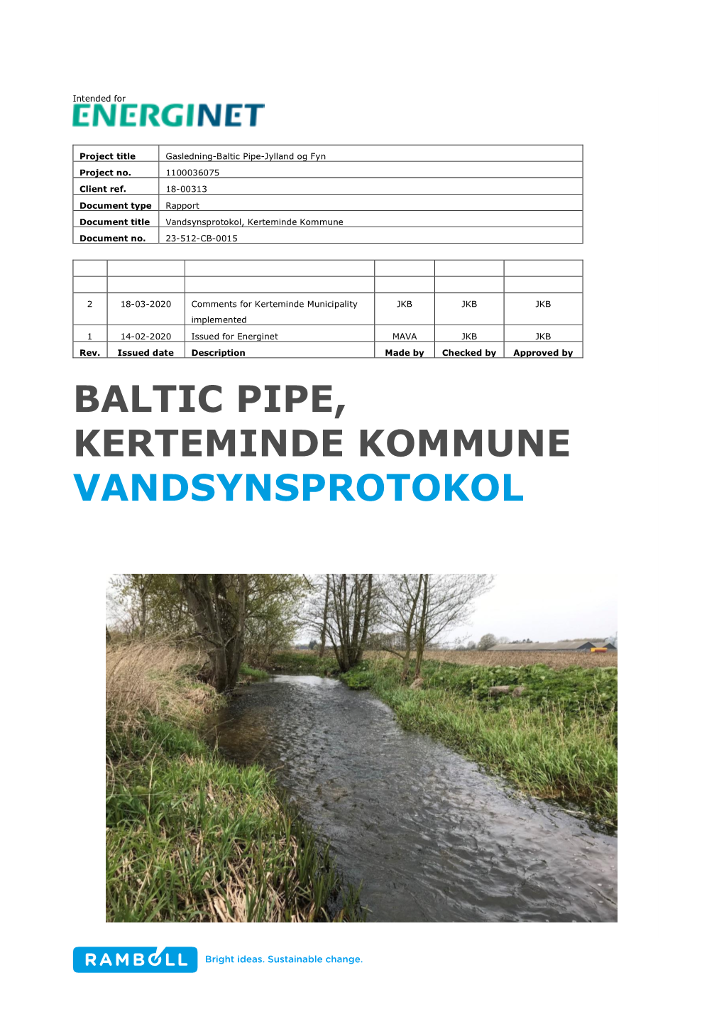 Baltic Pipe, Kerteminde Kommune Vandsynsprotokol