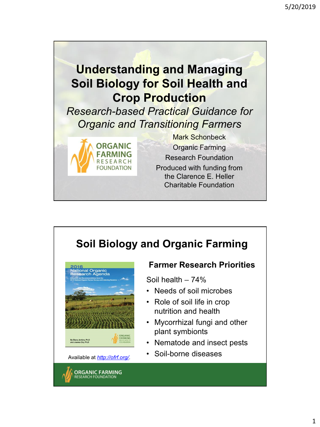 Understanding and Managing Soil Biology for Soil Health and Crop