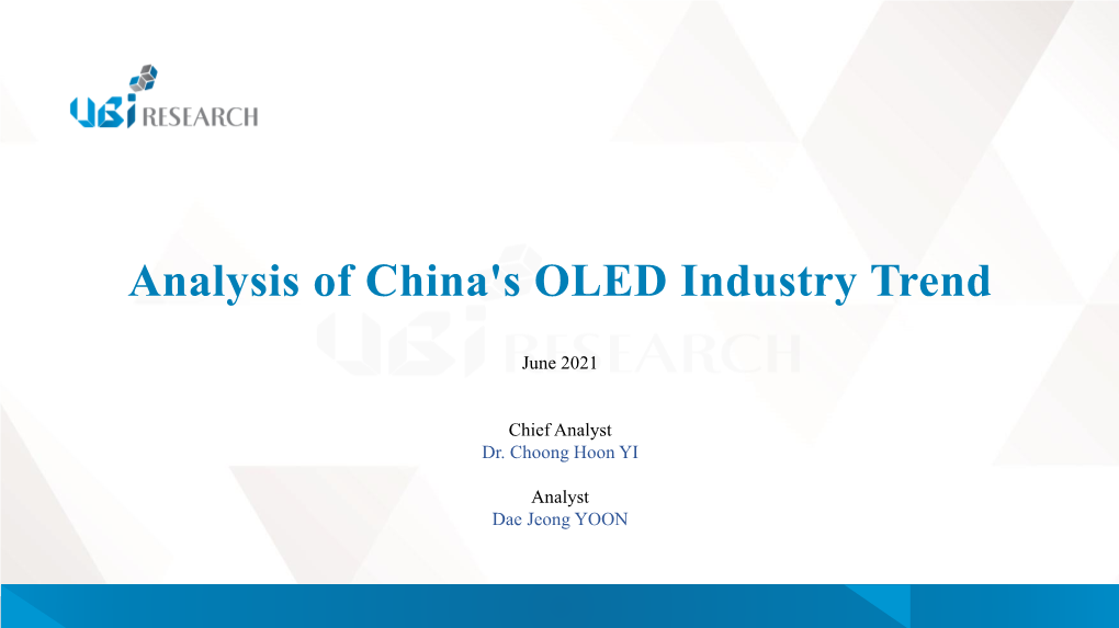 Analysis of China's OLED Industry Trend
