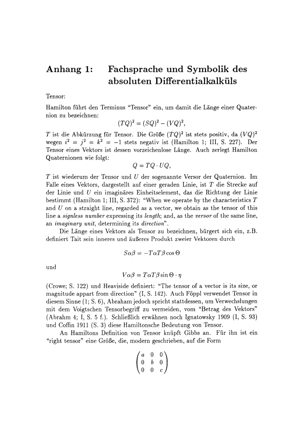 Anhang 1: Fachsprache Und Symbolik Des Absoluten Differentialkalküls O B 0 O