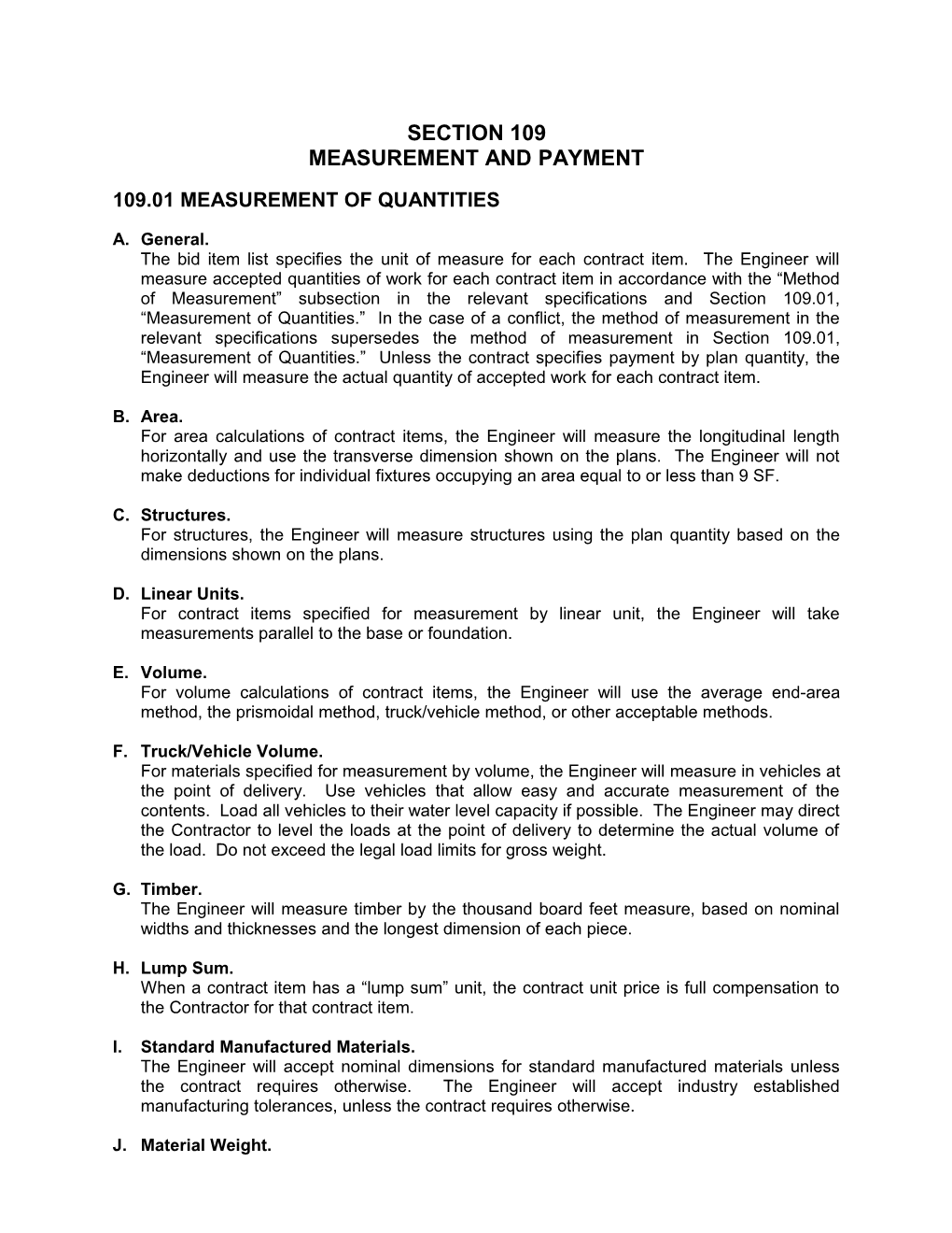 Measurement and Payment