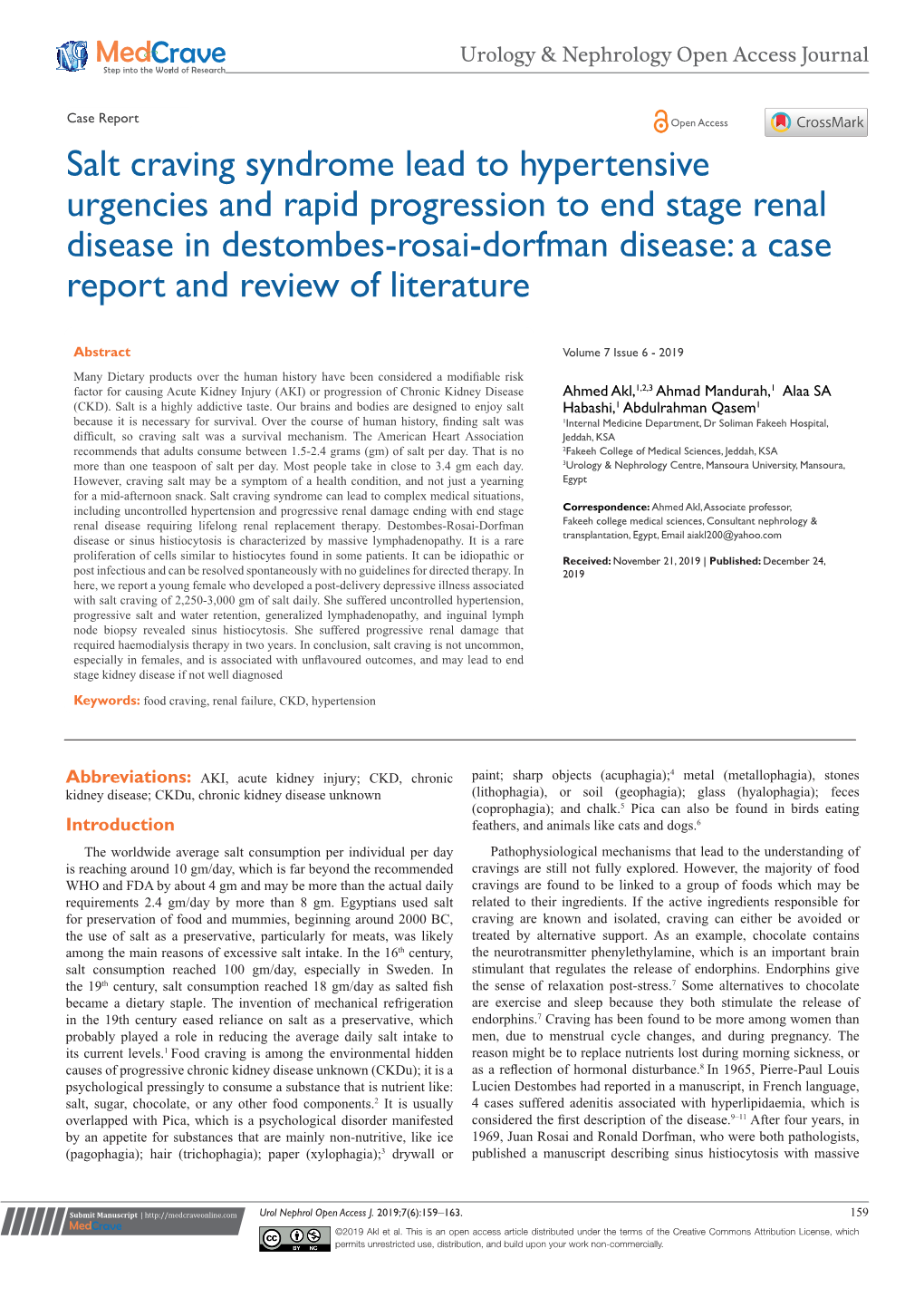 Salt Craving Syndrome Lead to Hypertensive Urgencies and Rapid